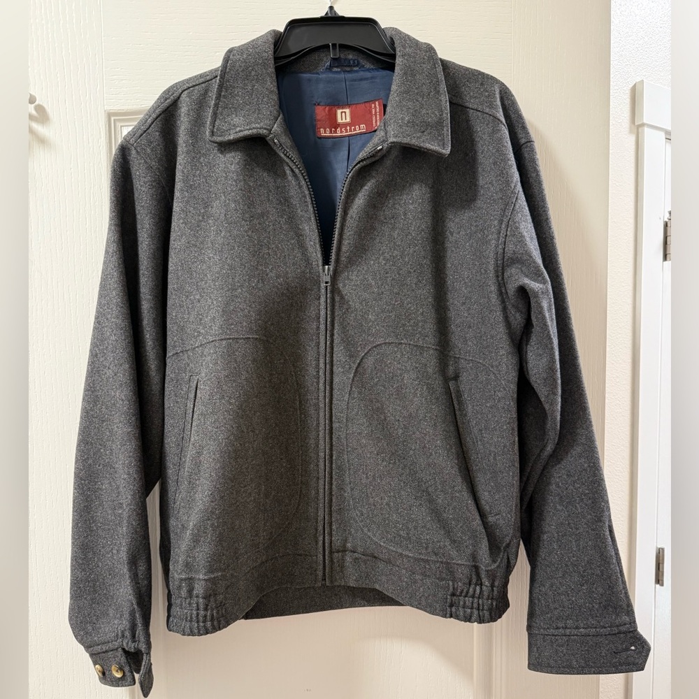 Nordstrom Men’s Charcoal Zip-Up Wool Coat